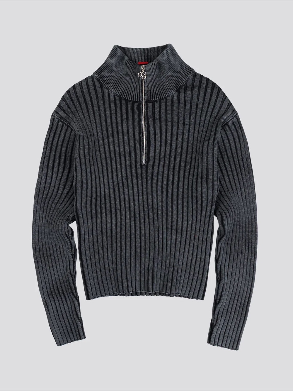 Davril BLACK FITTED RIBBED KNITWEAR